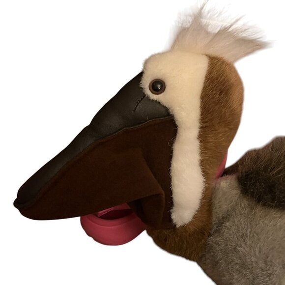 Rare Vintage Plush Pelican 12" by Fiesta Brown Grey Stuffed Bird Animal Toy - Picture 4 of 7
